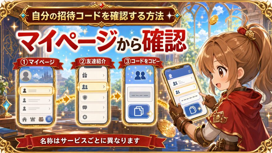 自分の招待コードをマイページから確認する方法