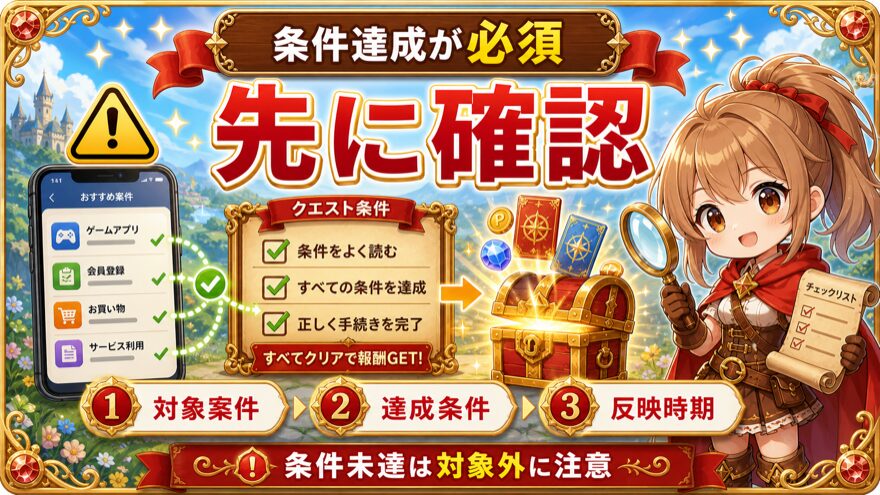 DOPAのポイ活案件で条件達成が必要な注意点