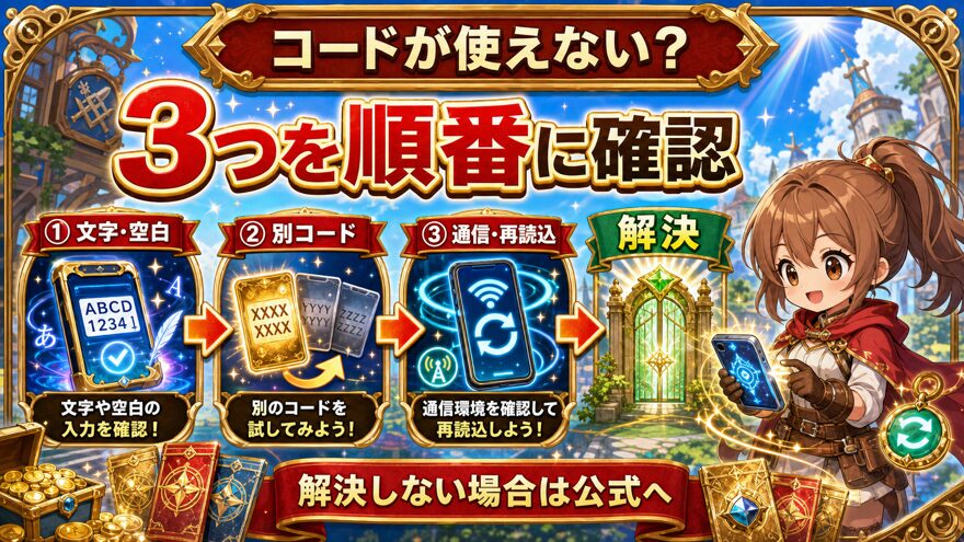 DOPA招待コードが使えないときに確認する3つの対処法