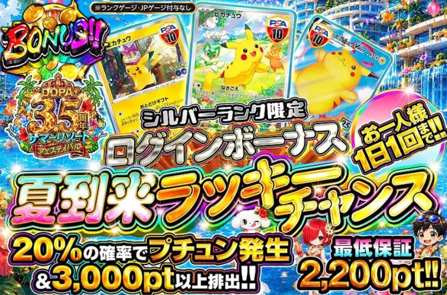DOPAシルバーランク限定ログインボーナス