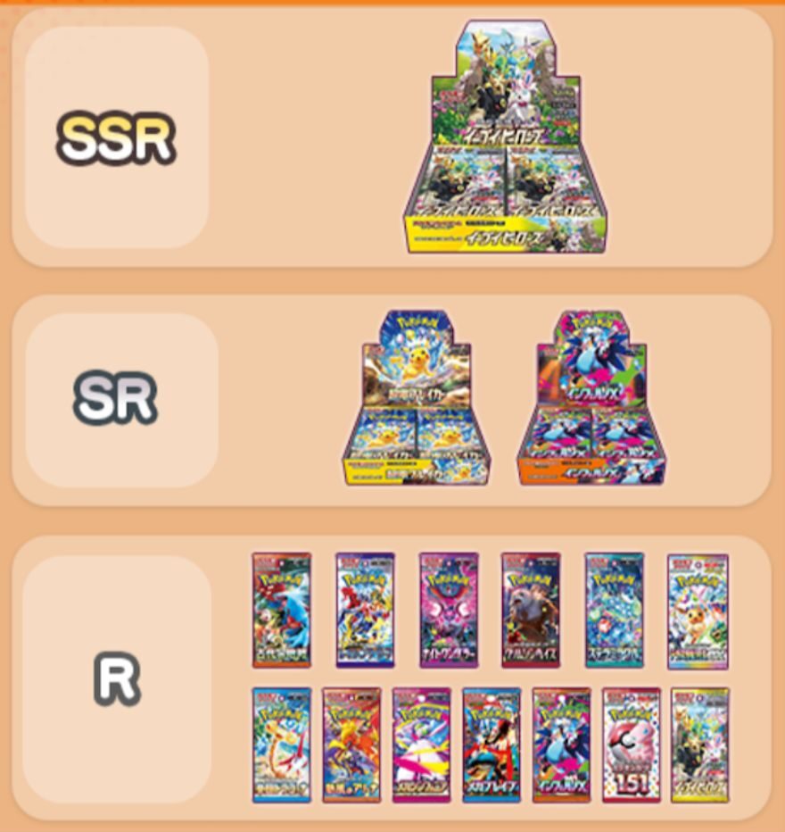 オリくじファームのシバミン報酬候補 イーブイヒーローズのBOX