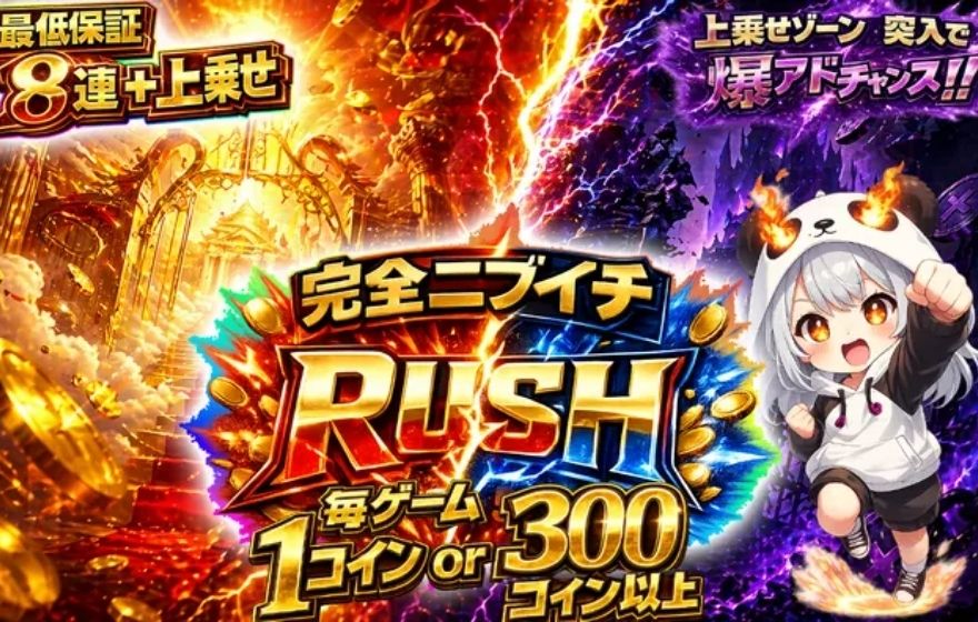PANDORAオリパの完全ニブイチRUSHガチャの告知画像