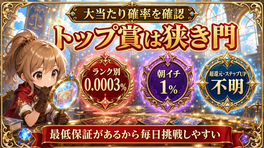 DOPAログインボーナスの大当たり確率