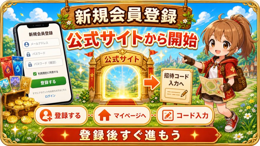 ポケットクロス公式サイトから新規会員登録する図解