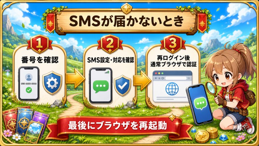 SMSの認証コードが届かないときの対処手順