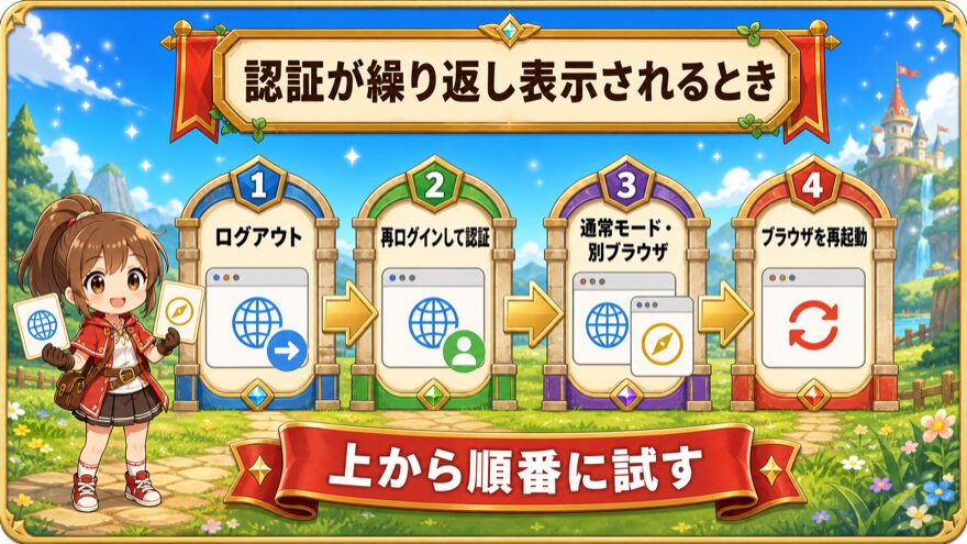 「電話番号を認証してください」が繰り返し表示されるときの対処手順
