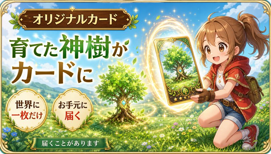 オリくじファームで神樹のオリジナルカードが届く仕組み