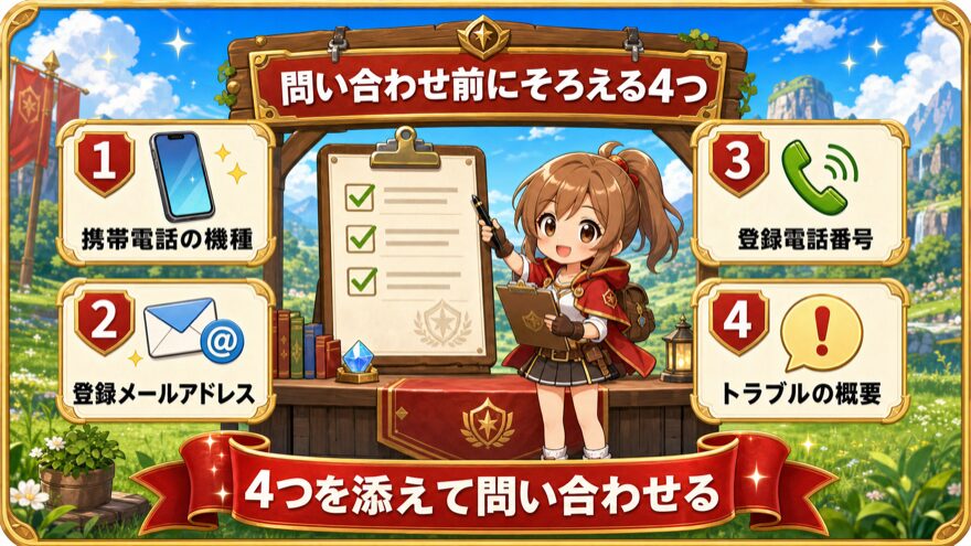 オリくじの問い合わせフォームに送る4つの情報