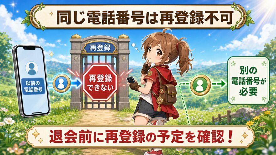 イブガチャ退会後は同じ電話番号で再登録できない注意点