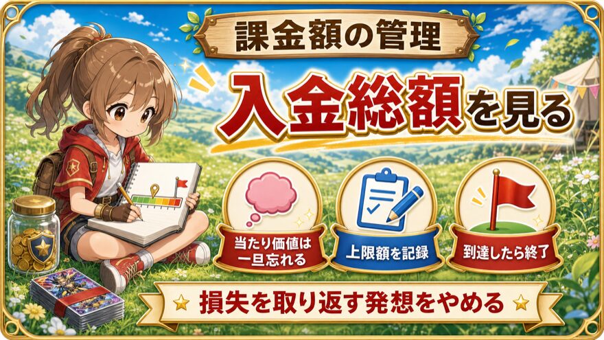 オリパワンの入金総額を基準に管理する方法を示す図解