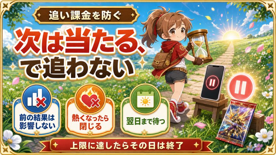 オリパワンで追い課金を防ぐ方法を示す図解