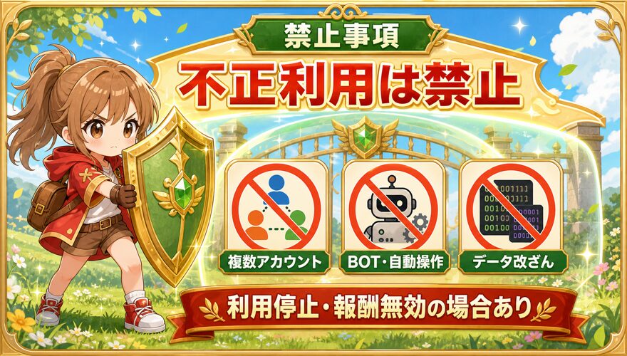 オリくじファームの複数アカウント・BOT利用は禁止