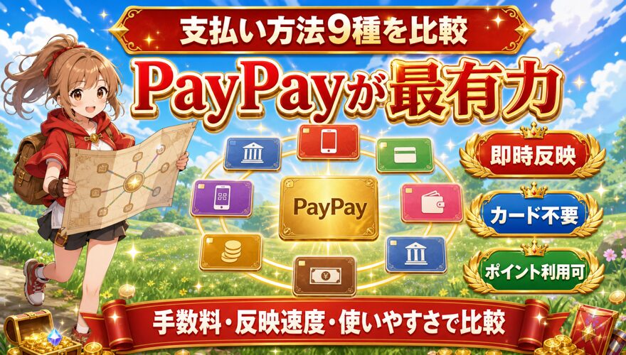 オリパワンの支払い方法9種を比較した図解