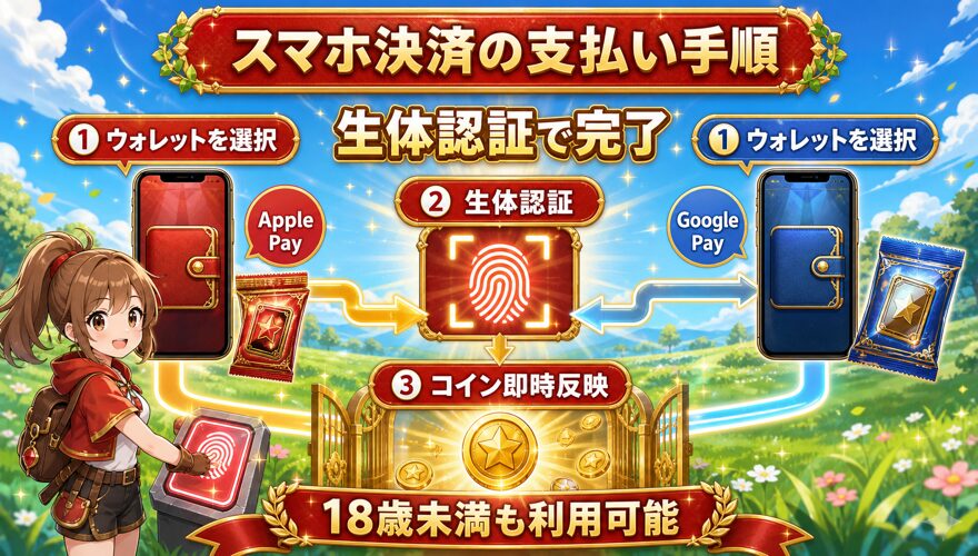 オリパワンでApple PayまたはGoogle Payを使ってコインを購入する手順