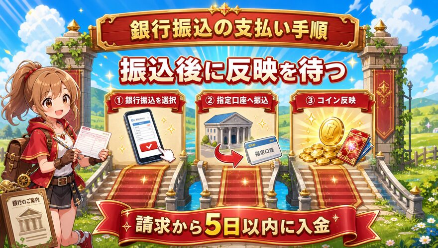 オリパワンで銀行振込を使ってコインを購入する手順