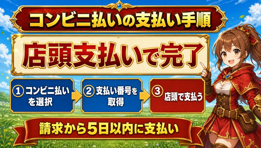 オリパワンでコンビニ払いを使ってコインを購入する手順