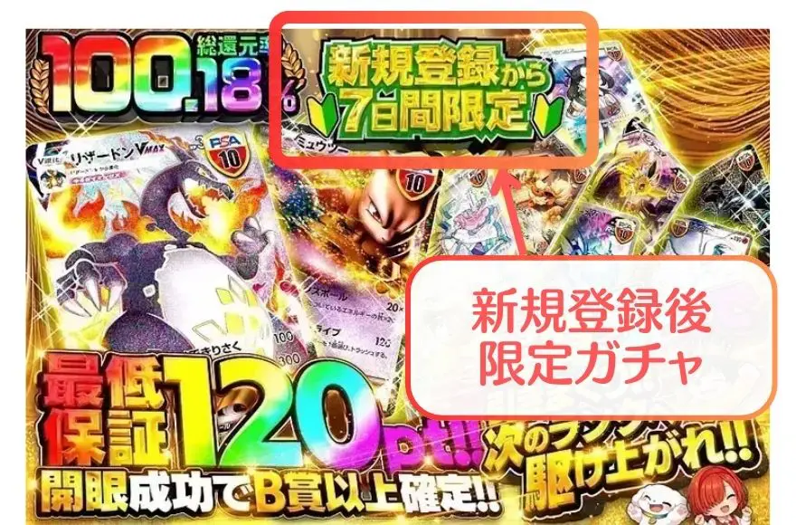 DOPAの新規登録から7日間限定ガチャを示す図解
