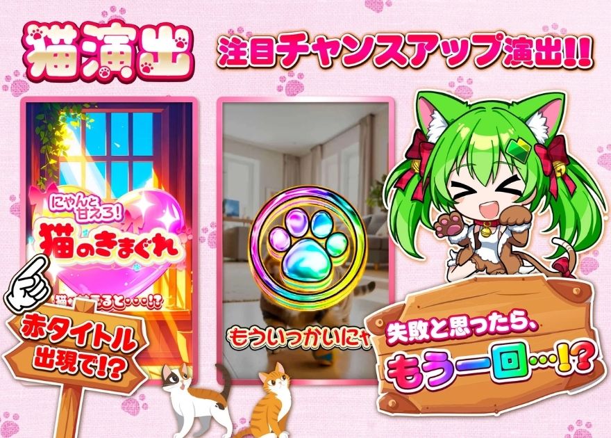 日本トレカセンターの猫演出のチャンスアップ(赤タイトル・もう一回)