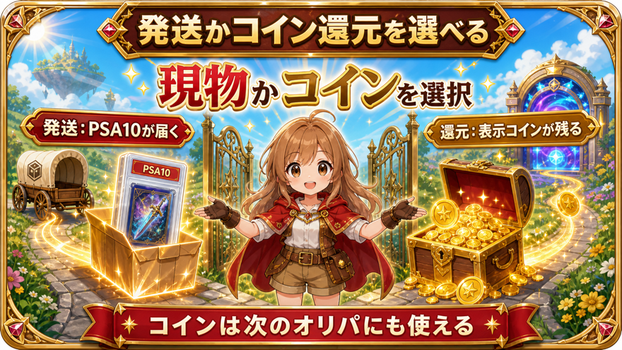 発送かコイン還元を選べる
