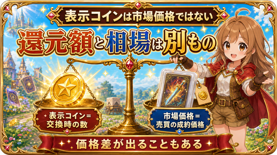 表示コインは市場価格ではない