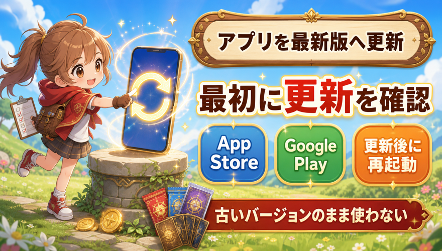 アプリを最新版へ更新