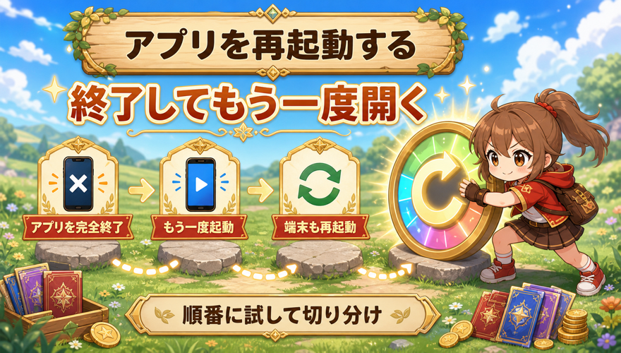 アプリを再起動する