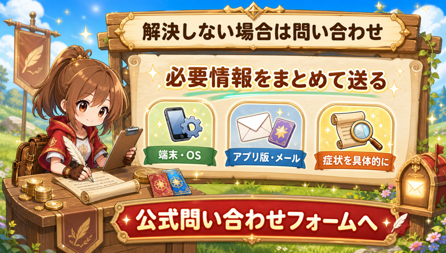 解決しない場合は問い合わせ