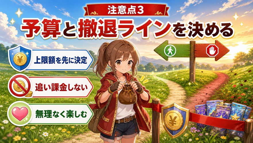 オリくじで予算と撤退ラインを決めることを示す図解