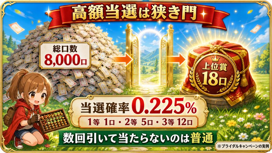 オリくじの上位賞は総口数8,000口中18口