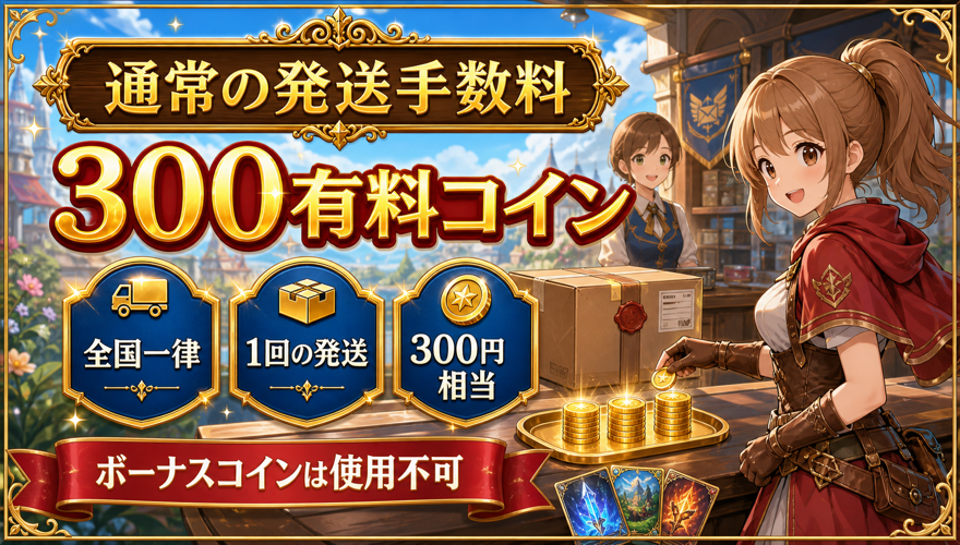 送料は1回につき300有料コイン