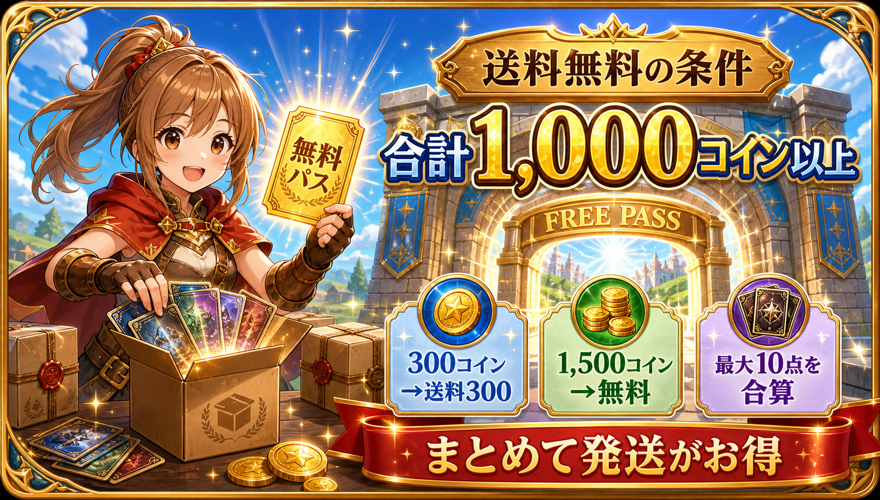還元額1,000コイン以上で無料