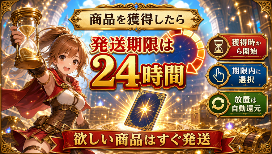 発送期限は商品獲得から24時間