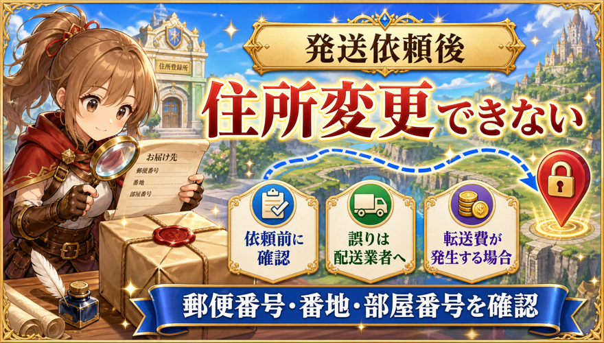 依頼後は住所変更できない