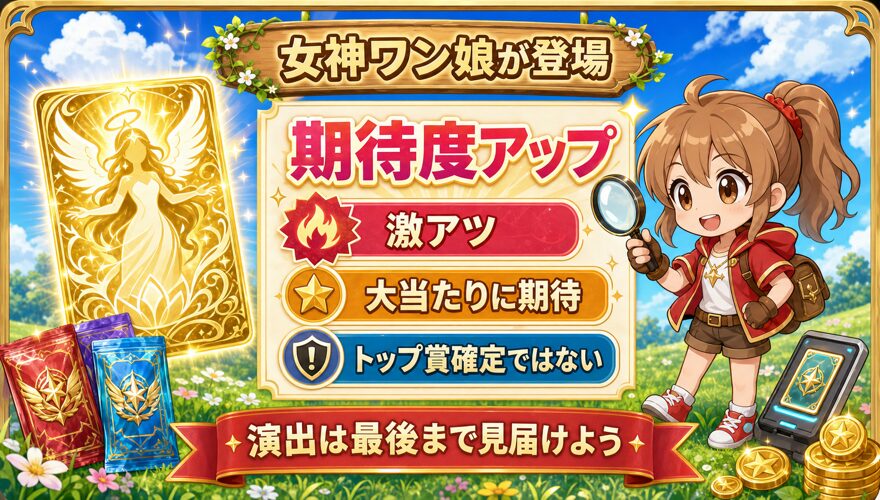 オリパワンの女神ワン娘演出の期待度を示す図解