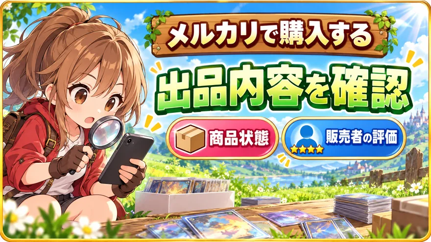 メルカリで購入する。出品内容を確認。商品状態。販売者の評価