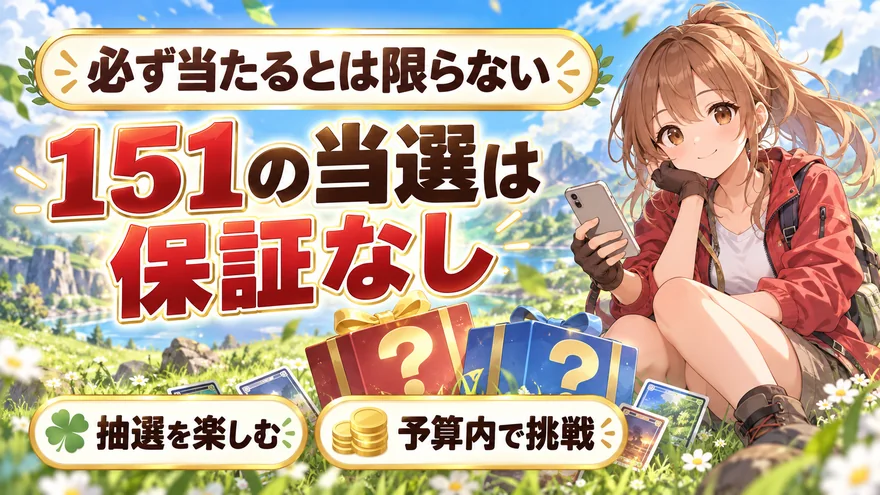 必ず当たるとは限らない。151の当選は保証なし。抽選を楽しむ。予算内で挑戦