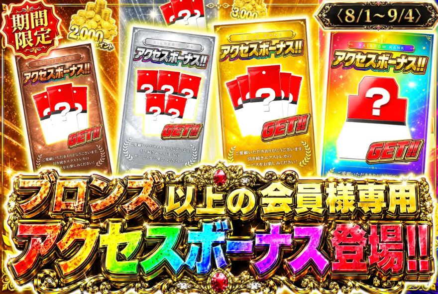 エクストレカのブロンズ以上会員専用アクセスボーナスのバナー（期間限定）
