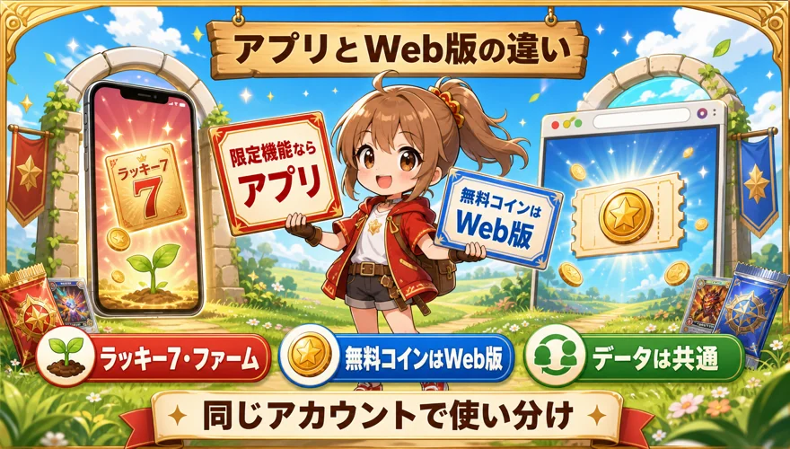 アプリとWeb版の比較表