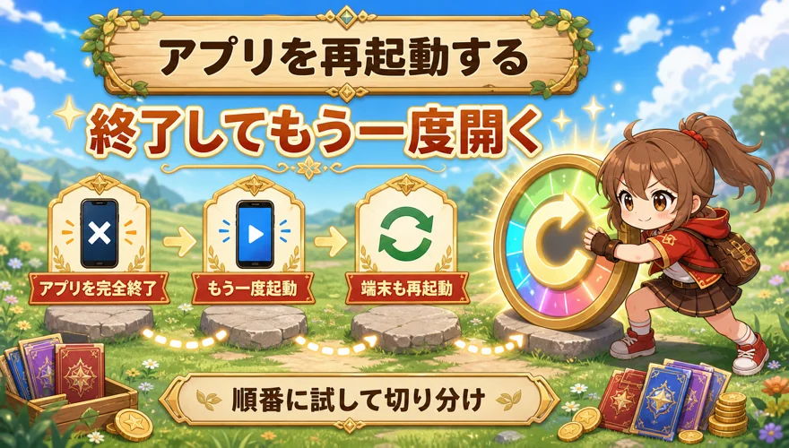アプリを再起動する