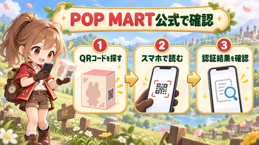 日本トレカセンターのラブブ：POP MART公式で正規品を確認する手順