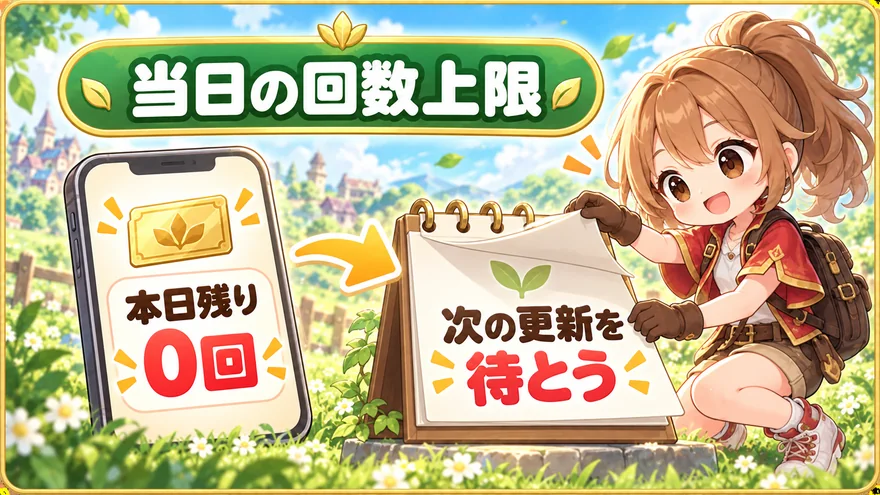日本トレカセンター:当日の回数上限に達している。本日残り0回、次の更新を待とう