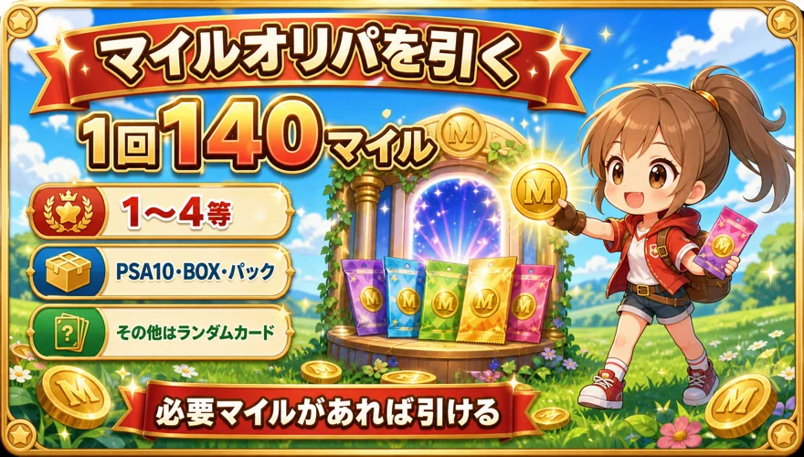 マイルオリパを引く