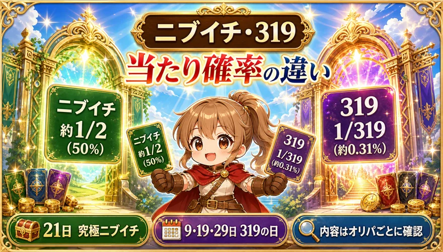 ニブイチと319オリパの当たり確率の違い