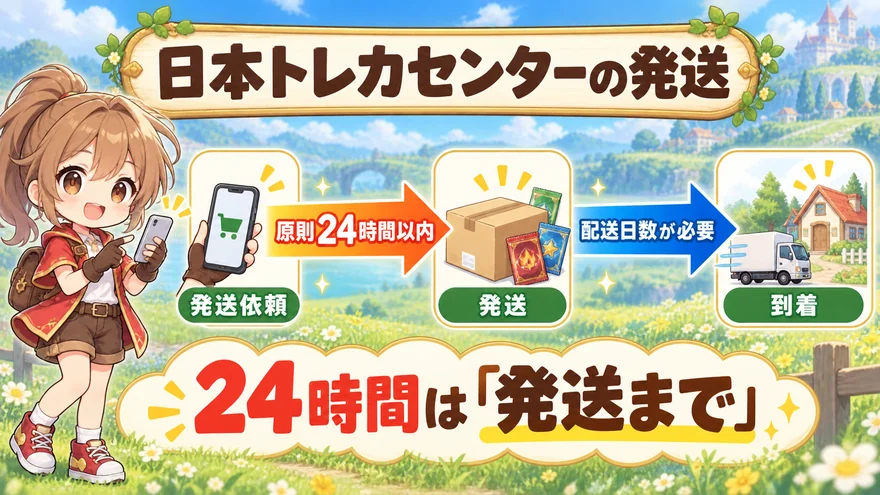 日本トレカセンター：公式は原則24時間以内に発送の図解