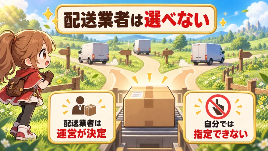日本トレカセンター：配送業者は選べないの図解