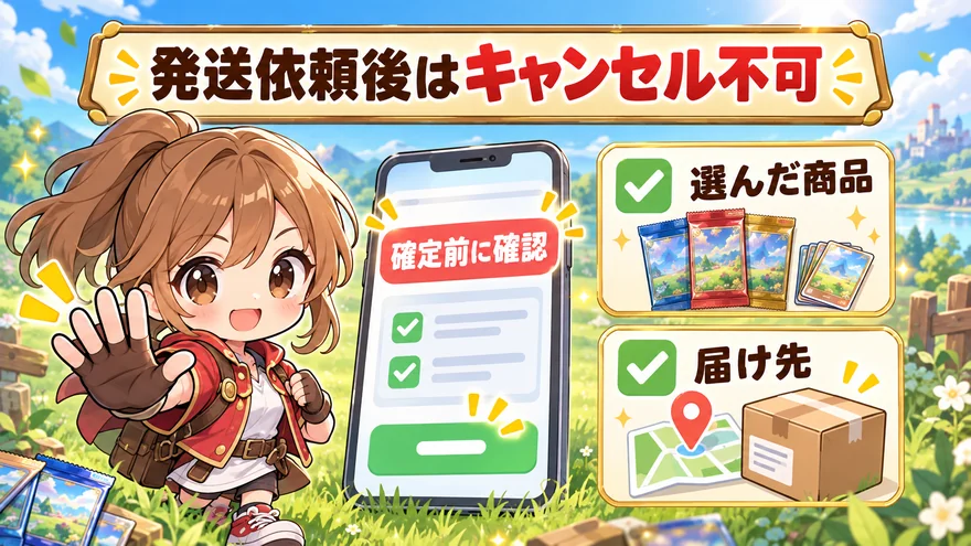 日本トレカセンター：発送依頼後のキャンセルの図解