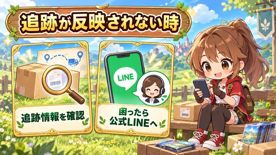 日本トレカセンター：追跡が反映されない場合の図解