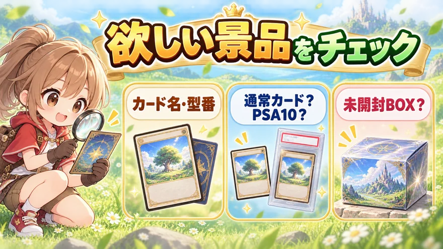 欲しい景品があるかのポイントを示した図解