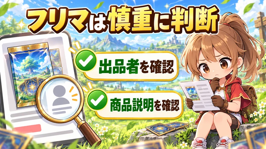 フリマサイトで買うのポイントを示した図解