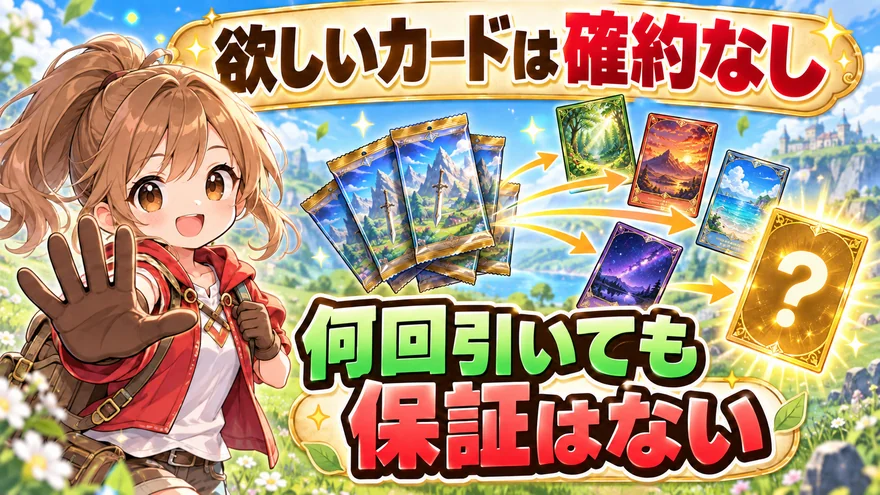 欲しいカードの当選保証はないのポイントを示した図解